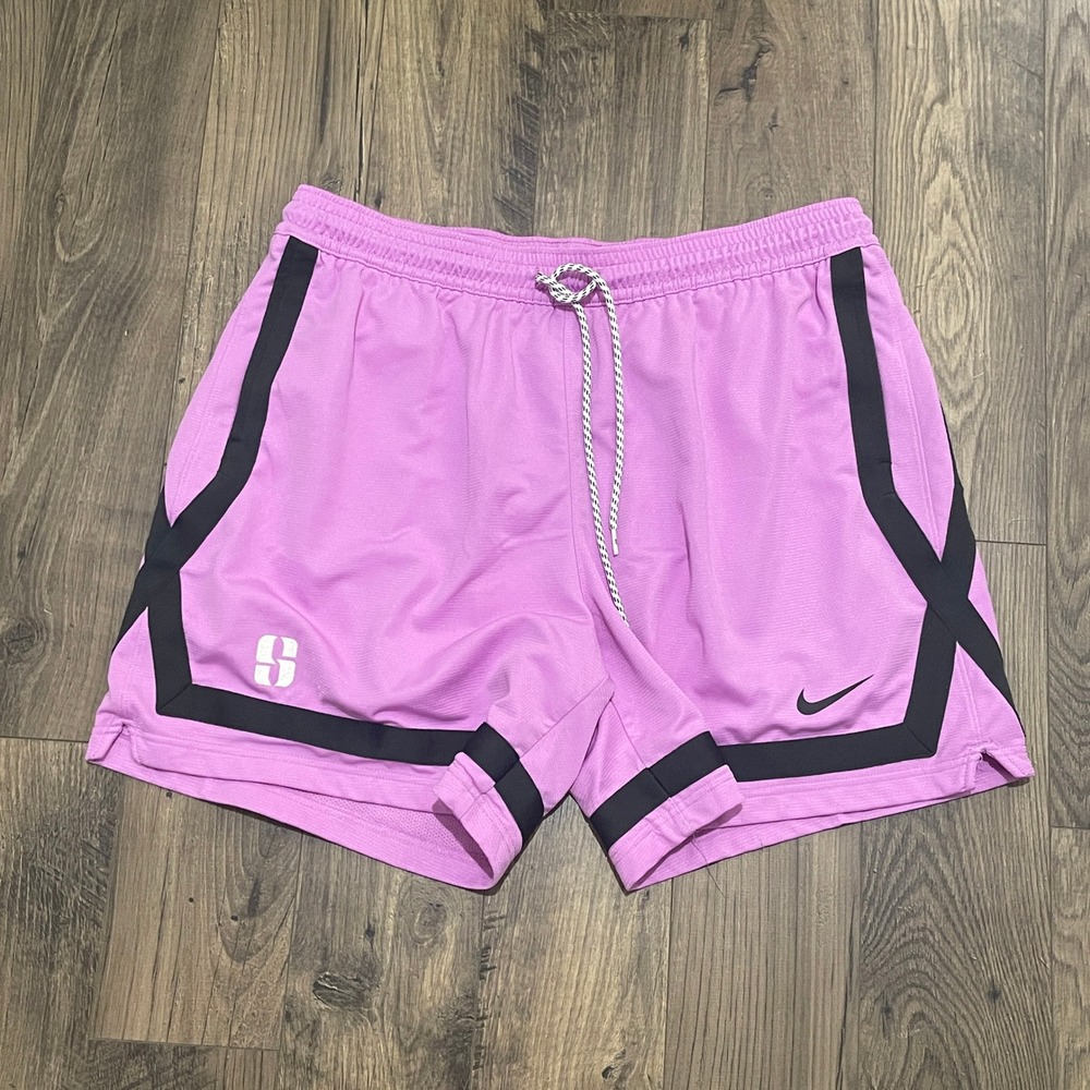 Nike Dri-FIT Basketball Shorts Purple Black Mesh XL Womens Athletic Gym Active